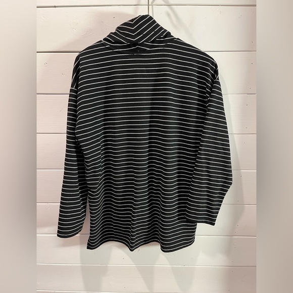 🖤 JONES NEW YORK – Striped Funnel Neck Top (L) - Picture 3 of 7